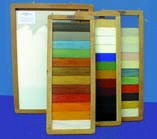 color samples on wooden slats